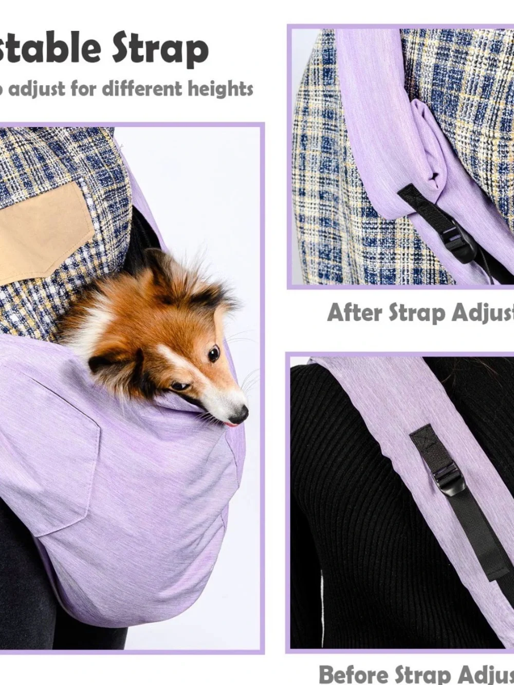 Source Unknown Lavender Dog Sling Carrier - Hands-Free Pet Sling